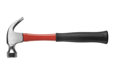 Professional claw hammer ready for construction, DIY projects, and home improvement tasks with a red handle and durable grip