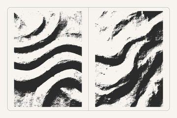 Grainy textured wavy vector texture with noise and unevenness &ndash; abstract black and white grain pattern for modern grunge and minimal design projects.