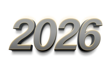 3D text 2026 stylish editable in gray color, logo symbol for new year celebration