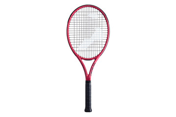 Vibrant pink tennis racket ready for action, perfect for sports equipment, athletic gear, and lifestyle branding needs
