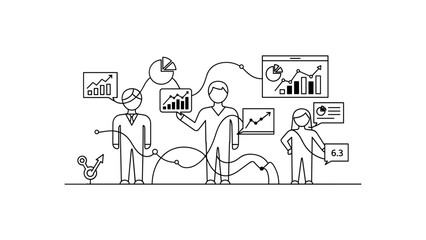 Business team analyzing data