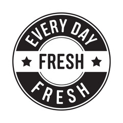 Every day fresh stamp design with stars and text