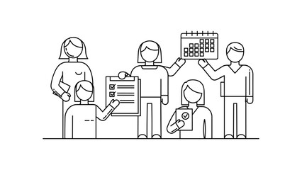 Group of business people holding documents