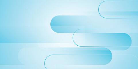 Obraz premium White abstract wide banner background with blue geometric shapes. Minimal geometric. Modern futuristic concept. Suit for cover, header, business, presentation