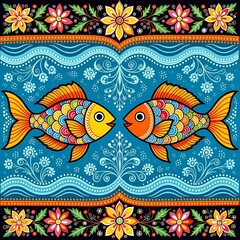 seamless pattern with fishes