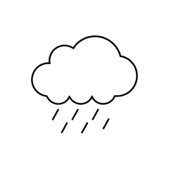 Cloud with rain illustration on transparent background