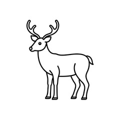 Obraz premium Outline drawing of a deer on transparent background