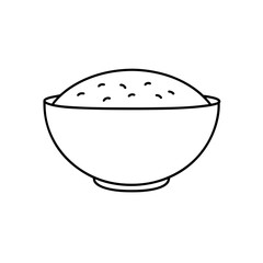 Bowl full of rice grain on transparent background