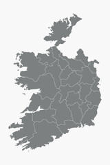 Obraz premium Vector graphic artwork suitable for print and web containing flat detailed map of IRELAND