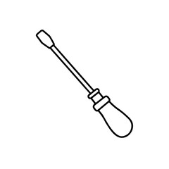 Fototapeta premium Outline of a screwdriver on transparent background