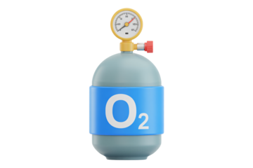 Oxygen tank with pressure gauge, vital for medical use and emergency situations, ready to provide essential breathable air for patients