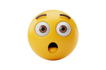Fototapeta premium Shocked emoji expressing surprise, perfect for social media, website design, and communication themes needing impactful visual elements