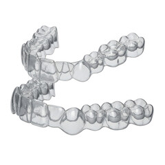 Clear teeth aligners for straightening teeth discreetly and comfortably improving dental aesthetics