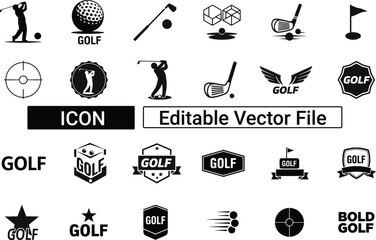 Golf Sports Icon and Logo Collection .