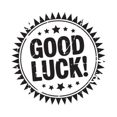 Good luck stamp with stars and jagged border