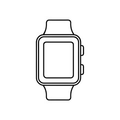 Outline of a smart watch on transparent background
