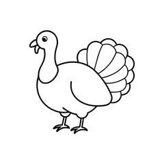 Fototapeta premium Turkey outline illustration on transparent background