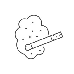 Cigarette smoke line outline icon