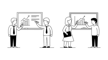 Business presentation concept with people