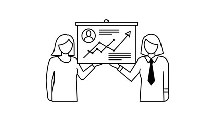 Two business people presenting a business plan