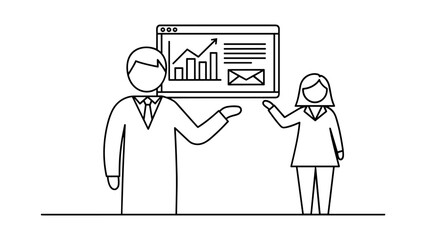 Business people presenting data chart