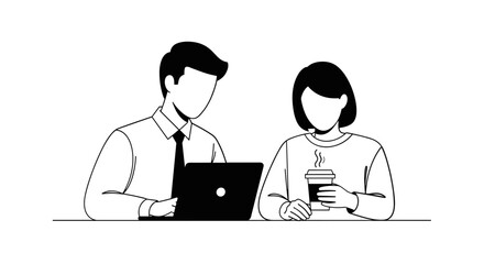 Business people working together on a laptop