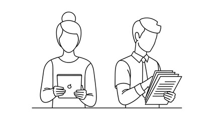 Business people working with tablet and documents