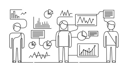 Business people analyzing data