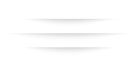 Page dividers with transparent shadows, isolated. Pages separation vector set. Transparent realistic paper shadow effects. Web banner. Element for frame shadow. Vector design for website, text, border