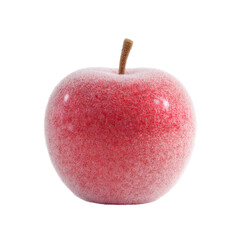 3D render of a red frosted apple icon isolated on white background