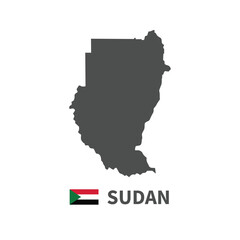 Obraz premium Sudan map flag illustration on white background
