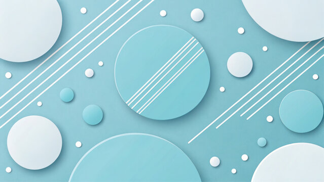 Abstract geometric minimalist background with a modern pattern of vector circles and lines. This blue design is a simple, clean, and contemporary wallpaper graphic with overlapping shapes.
