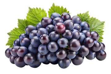 Fototapeta premium black grapes isolated on transparent white background full depth of field clipping path