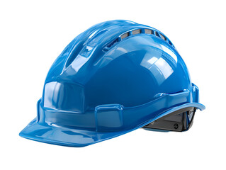 Bright blue hard hat on a black background
