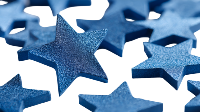 Sparkling blue star decorations for festive occasions