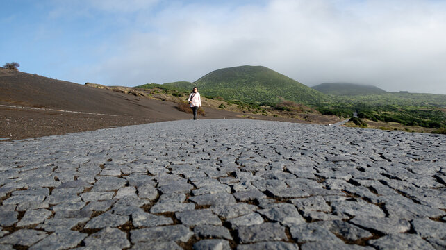 Serene landscape of Vulcao dos Capelinhos in Azores