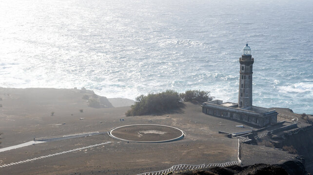 Lighthouse near Vulcao dos Capelinhos in Azores