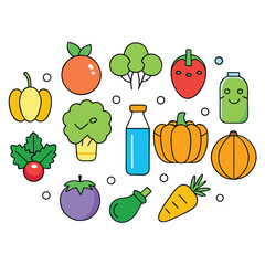 Flat Design Colorful Beverage Icons