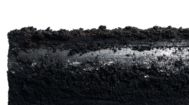 Close up of a dark textured surface with a light colored anomaly