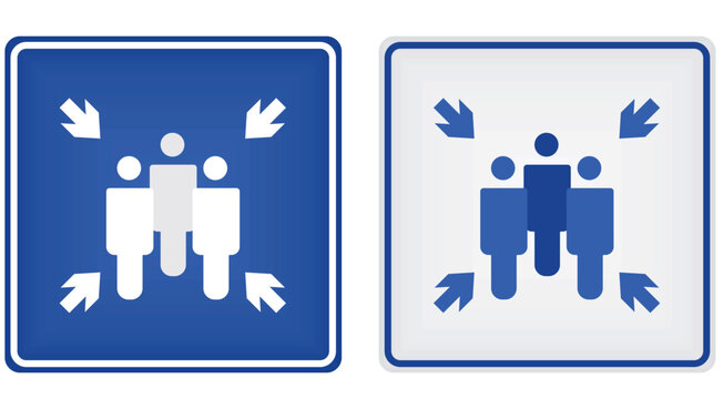 Fire assembly point sign. vector	