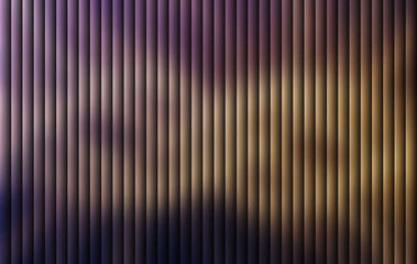 Purple and gold ribbed wave gradient with glossy metallic reflection and soft illumination &ndash; elegant futuristic abstract background texture for digital wallpaper design
