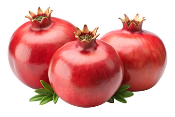 pomegranates isolated on transparent white background full depth of field clipping path