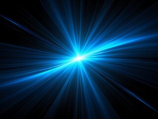 Abstract Light Burst with Blue Rays Emanating from a Central Point