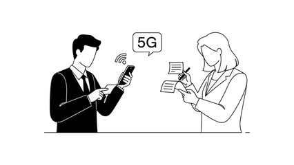 Business people using 5g network