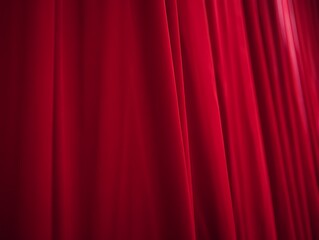 Luxurious Red Velvet Curtain Background for Theater or Stage Performance