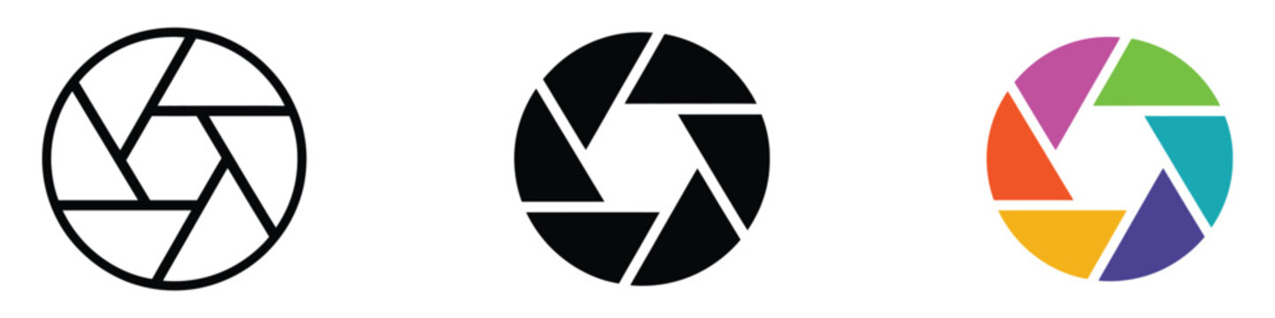 Camera aperture icon vector. creative vision and professional camera work symbol. vector illustration.