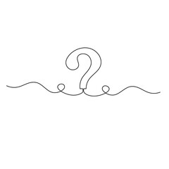 Question mark icon   continuous one line drawing of outline vector illustration 