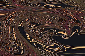 Abstract bronze and black marble swirl pattern with glossy liquid metallic texture perfect for luxury design, digital backgrounds, and creative artwork