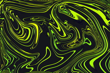 Abstract yellow and black marble swirl texture with glossy fluid design and modern liquid pattern ideal for digital artwork and luxury backgrounds