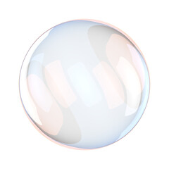 Transparent Glass sphere or ball with colorful overlay on a transparent background.
